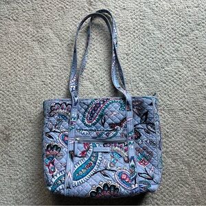 Vera Bradley Tote Bag Blue Makani Paisley pattern Shoulder Bag